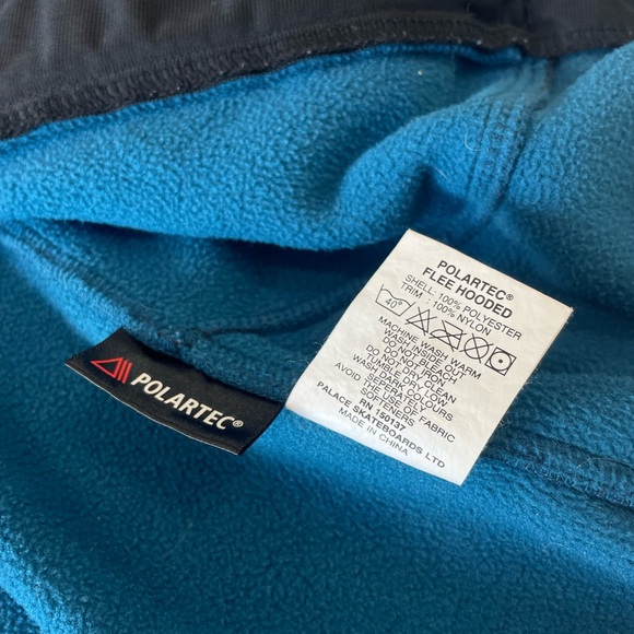 Palace Polartec Fleece Hooded Full Zip Blue Size Small - Picture 7 of 8
